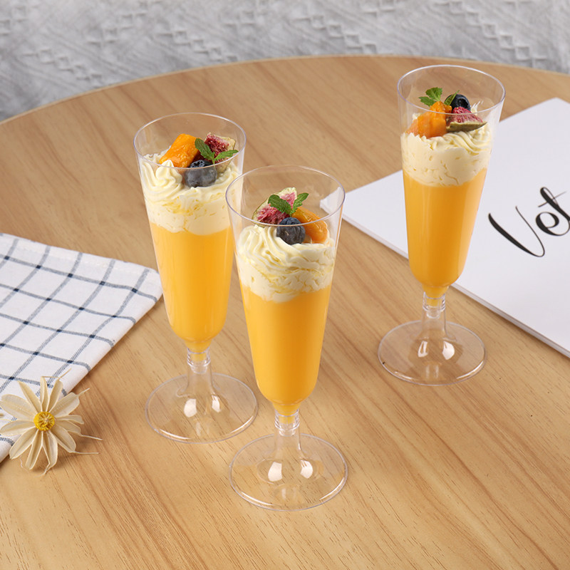 高脚香槟酒会鸡尾酒慕斯布丁冰淇淋果冻甜品硬塑料杯子透明50只,淘宝优惠券,粉丝福利购,淘宝优惠卷