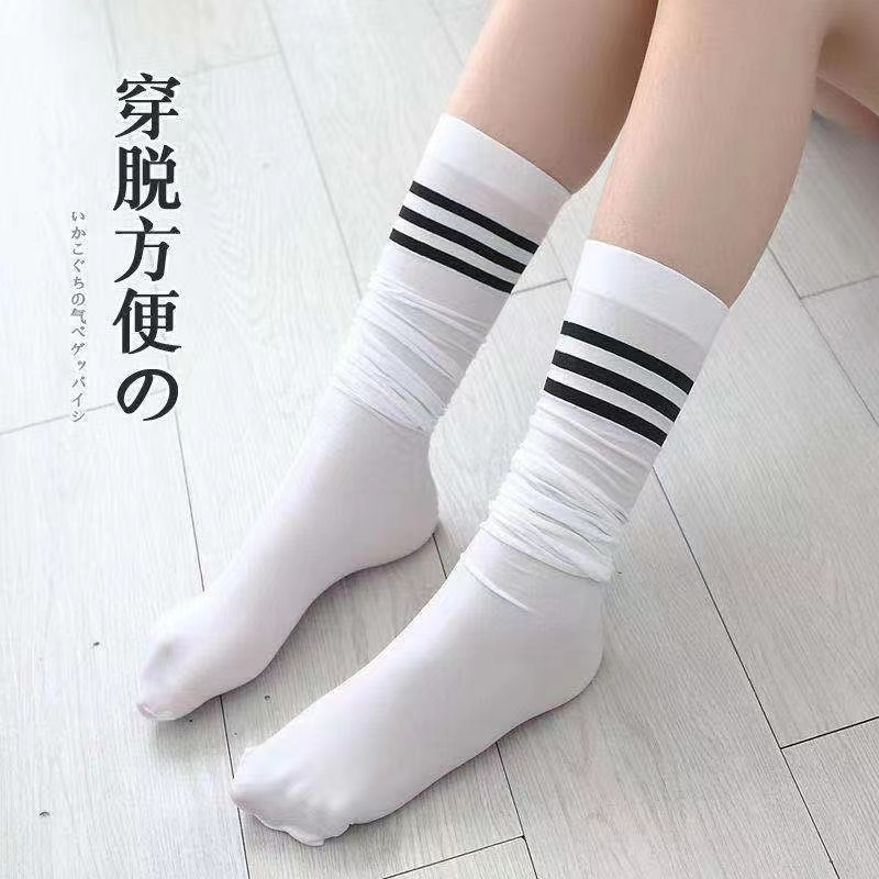 儿童丝袜白色长筒袜过膝盖女童夏季薄款宝宝舞蹈打底袜子春秋韩版 - 图2