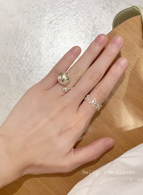 新款2025小清新纯银镂空花朵戒指女简约小众设计ins食指戒可调节