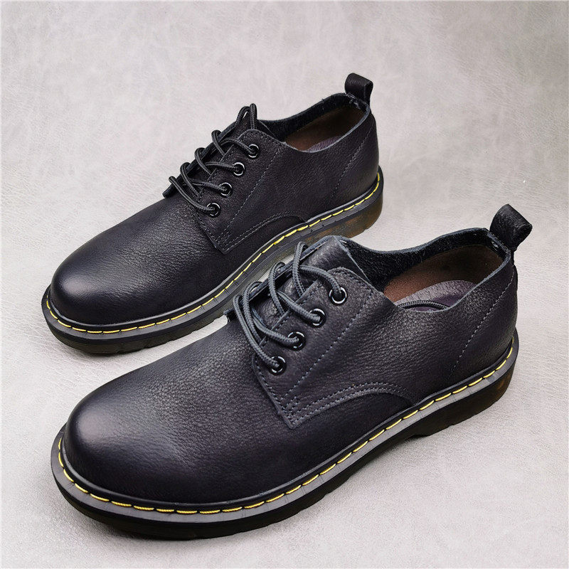 外贸真皮透气欧美复古软皮鞋男百搭休闲鞋牛皮圆头单鞋牛筋底男鞋,淘宝优惠券,粉丝福利购,淘宝优惠卷