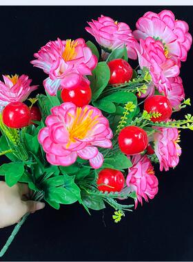 包邮仿真18头牡丹花客厅餐桌花束插花摆设绢花假花装饰塑料花干花