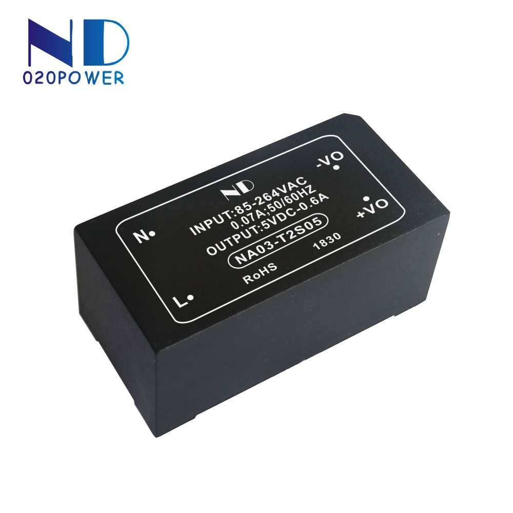 NA03-T2S05能达AC-DC220v转5V3W小体积高精度恒压开关电源-图3