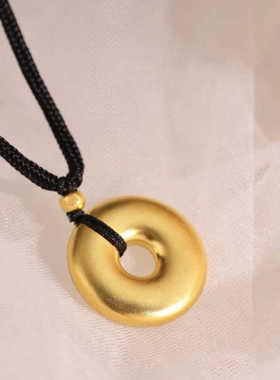 金店同款沙金仿真平安扣古法素圈挂坠男女平安时来运转吊坠首饰