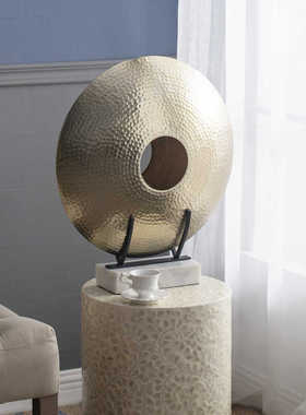 酒店会所圆环摆件金属风水轻奢