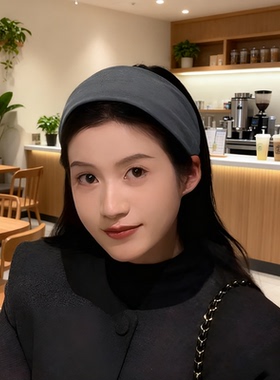 秋冬毛呢发箍宽边纯色发饰女头箍