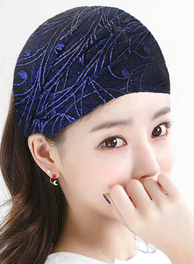蕾丝薄款外出网纱提花亮粉发带