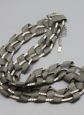 Z复古vintage大牌打标高级灰手工设计项链孤品