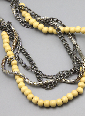 K复古vintage中古微旧设计师款手工造型项链毛衣链