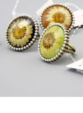 AQ复古vintage花朵孤独中古戒指指环孤品