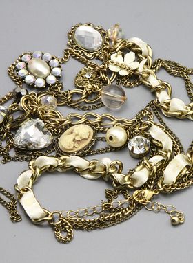 M复古vintage中古摩登宫廷浮雕项链孤品