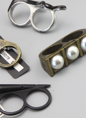 S复古vintage古董 双指戒指指环孤品