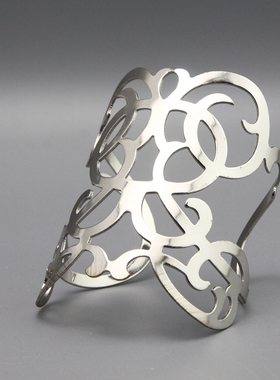 M复古vintage银色镂空夸张造型个性手镯孤品