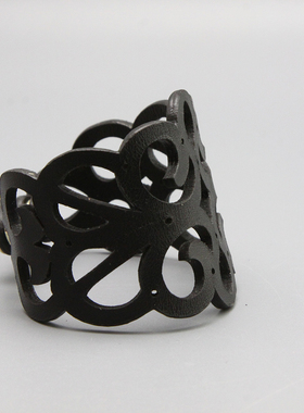 AQ设计师款手工镂空雕花黑色造型个性手镯孤品样品