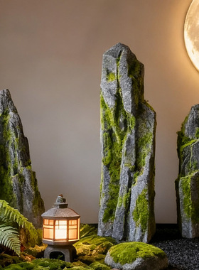 仿真苔藓假石头装饰摆件假山景观