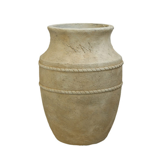 Retro cement flowerpot wabi-sabi style courtyard antique flower vessel