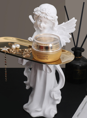 北欧创意树脂祈祷少女金属客厅