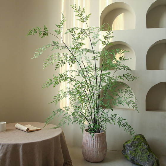 Simulated Jiuli fern leaf potted fake green plant ornaments