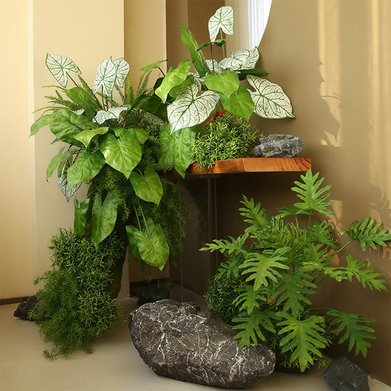 Simulated green leaf Persian fern feel bionic plant landscaping