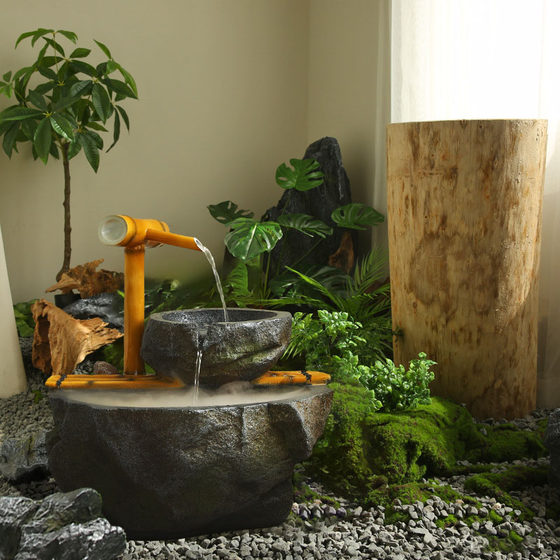 Simulated stone rockery, flowing water, Zen landscaping ornaments