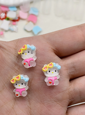 卡通kt猫半透闪粉沙滩美甲工具