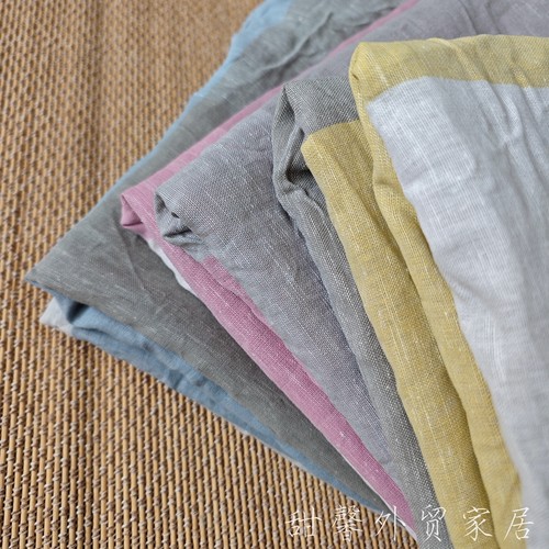 ~新款日本棉麻被套~外贸150x210透气抑菌单人格子被罩 日式春夏款 - 图0