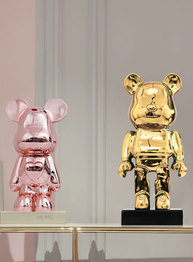 轻奢卡通kaws暴力熊落地雕塑装饰