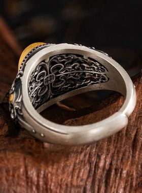 蒙客藏式原创设计S925纯银戒指