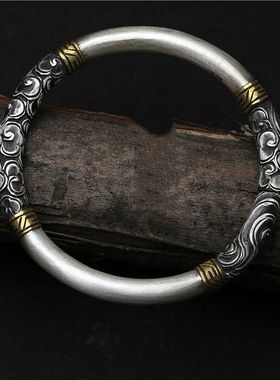 蒙客9999纯银祥云金箍棒手镯