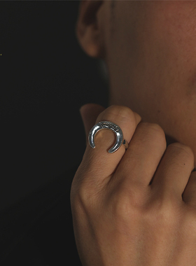 蒙客银饰蒙银戒指幸运马蹄男原创