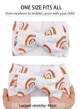2Pcs/Set Lepoard Flower Pirnt Baby Headbands Fabric Dot Rain