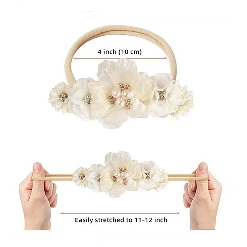 Baby Girl Headband Newborn Elastic Flower Toddler Hair Band - 图2