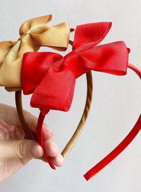 1 Piece Ribbon Handmade Hair Bows Hairbands for Baby Girls 2