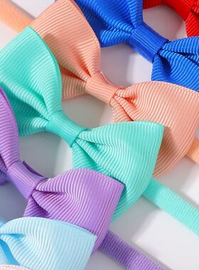 15Pcs/Set Cute Soft Bowknot Headband for Baby Girls Elastic