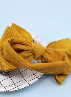 Solid Big Bow Topknot Headband for Baby Girls Elastic Nylon