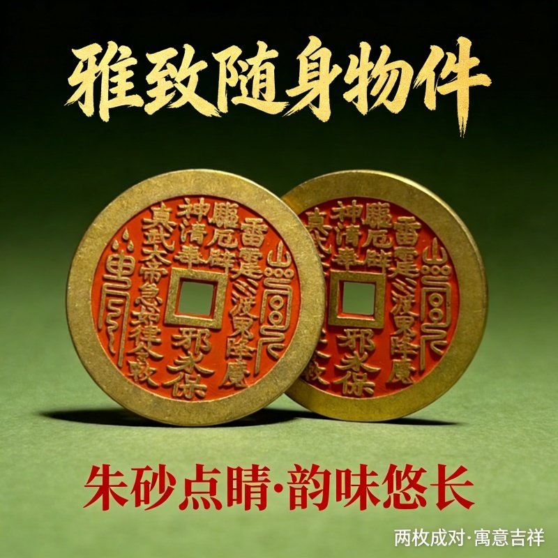 道家朱砂山鬼花钱铜钱吊坠民族风招财匠心打造热销项链个性传统美,淘宝优惠券,粉丝福利购,淘宝优惠卷