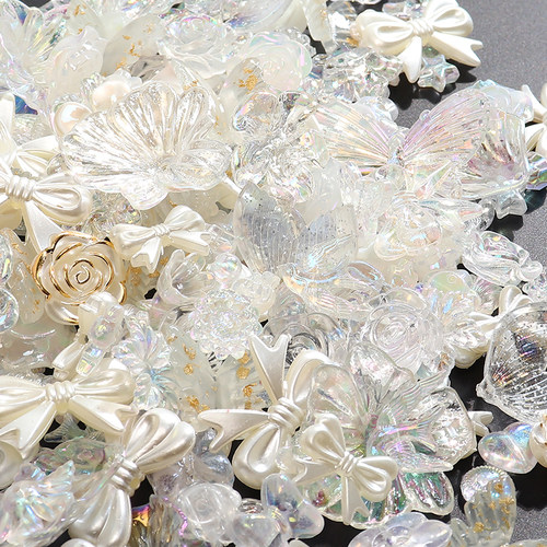 彩色水晶花混搭串珠配件 奶油胶diy手机壳材料发饰品水晶滴胶材料 - 图0