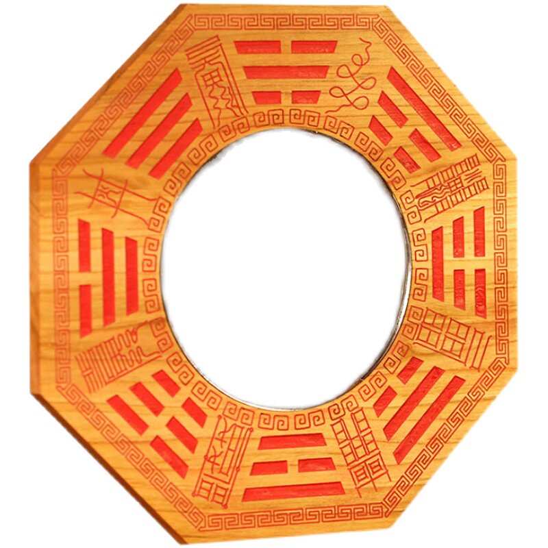 云澜道家家居饰品桃木镜子手工文创朱砂摆件大门窗户挂件阳台装饰