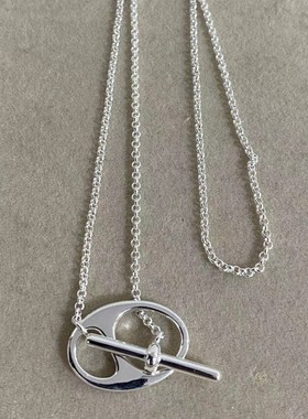 Chaine d'ancre Punk不规则猪鼻子飞碟OT项链轻奢高版本别针造型