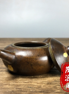 纯铜茶壶手把壶小铜壶酒壶水壶摆件老物件古玩旧货收藏小铜器招财