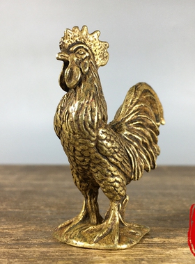 纯铜实心金鸡摆件金鸡报喜大公鸡大吉大利招财摆件桌面装饰品茶宠