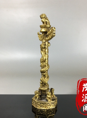 古玩铜器收藏中华华表摆件天安门流云龙柱招财貔貅家居装饰摆件
