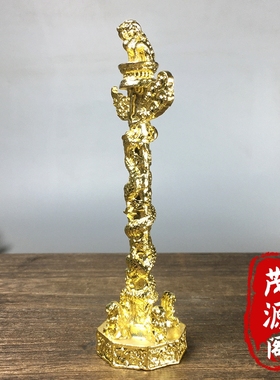 纯铜鎏金浮雕龙图腾柱天安门华表神龙护主招财貔貅狮子摆件收藏