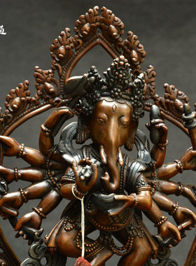 摆件象鼻财神佛堂玄关尼泊尔手工