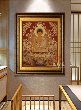 手绘佛像西藏颜料密宗玄关装饰画