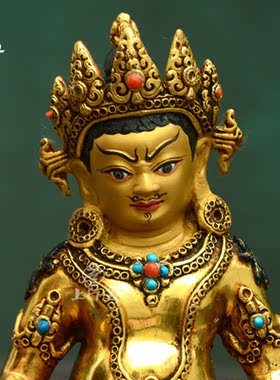 黄财神雕花藏巴拉密宗尼泊尔手工