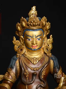 尼泊尔鎏金雕花藏巴拉密宗黄财神