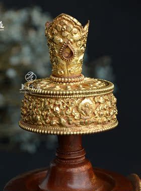 密宗尼泊尔手工鎏金净水瓶