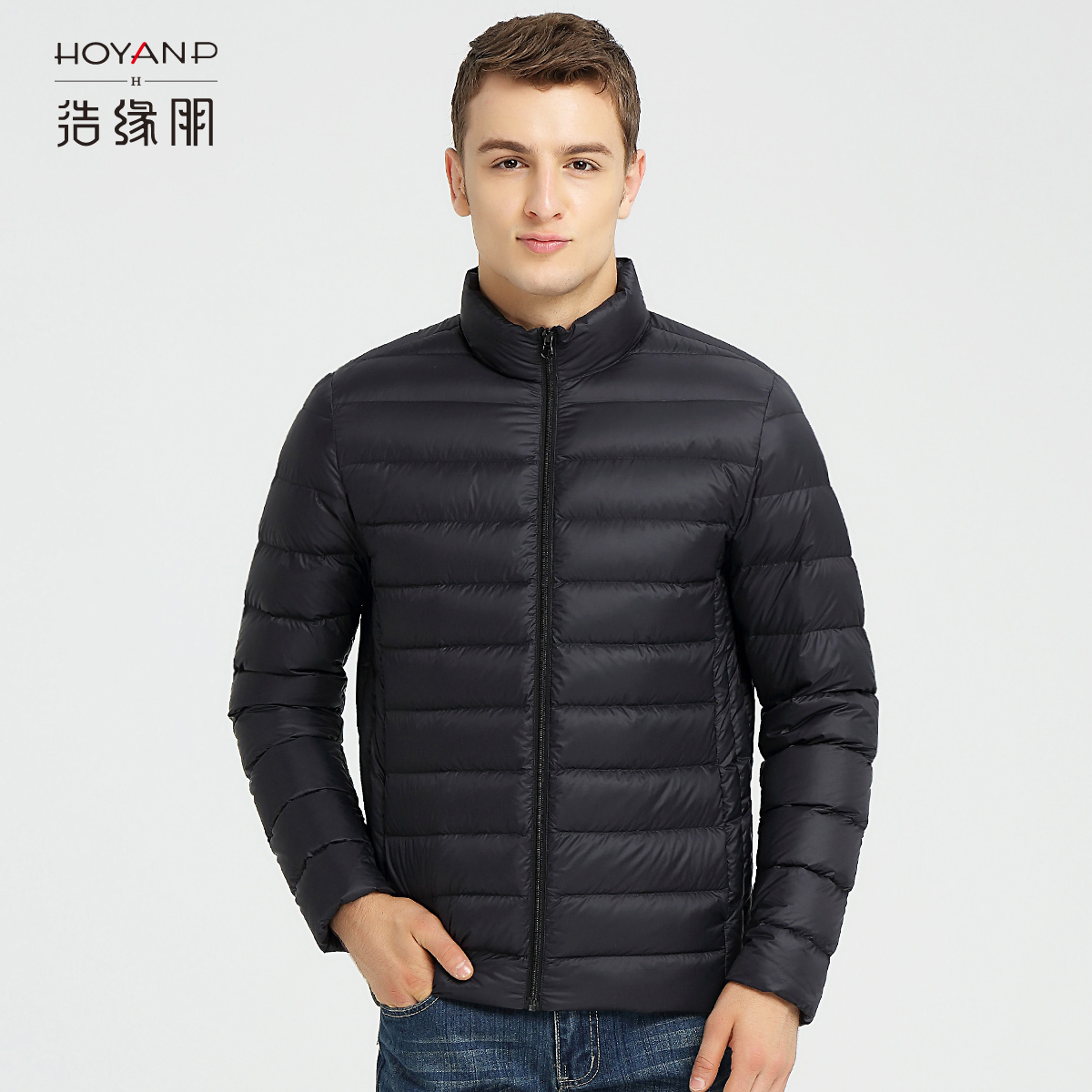 男士轻薄羽绒服短款韩版立领修身青年冬装休闲保暖冬装外套 HOYANP 男士轻薄羽绒服短款韩版立领修身青年冬装休闲保暖冬装外套 HOYANP