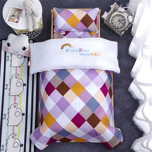 Хлопковый детский комплект для мальчиков для детского сада, постельные принадлежности, 3 предмета, с печатью вашего логотипа