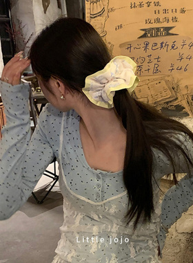 喵星人福利~小蓝猫高级感大肠发圈女高弹扎头发发饰头饰头绳韩国